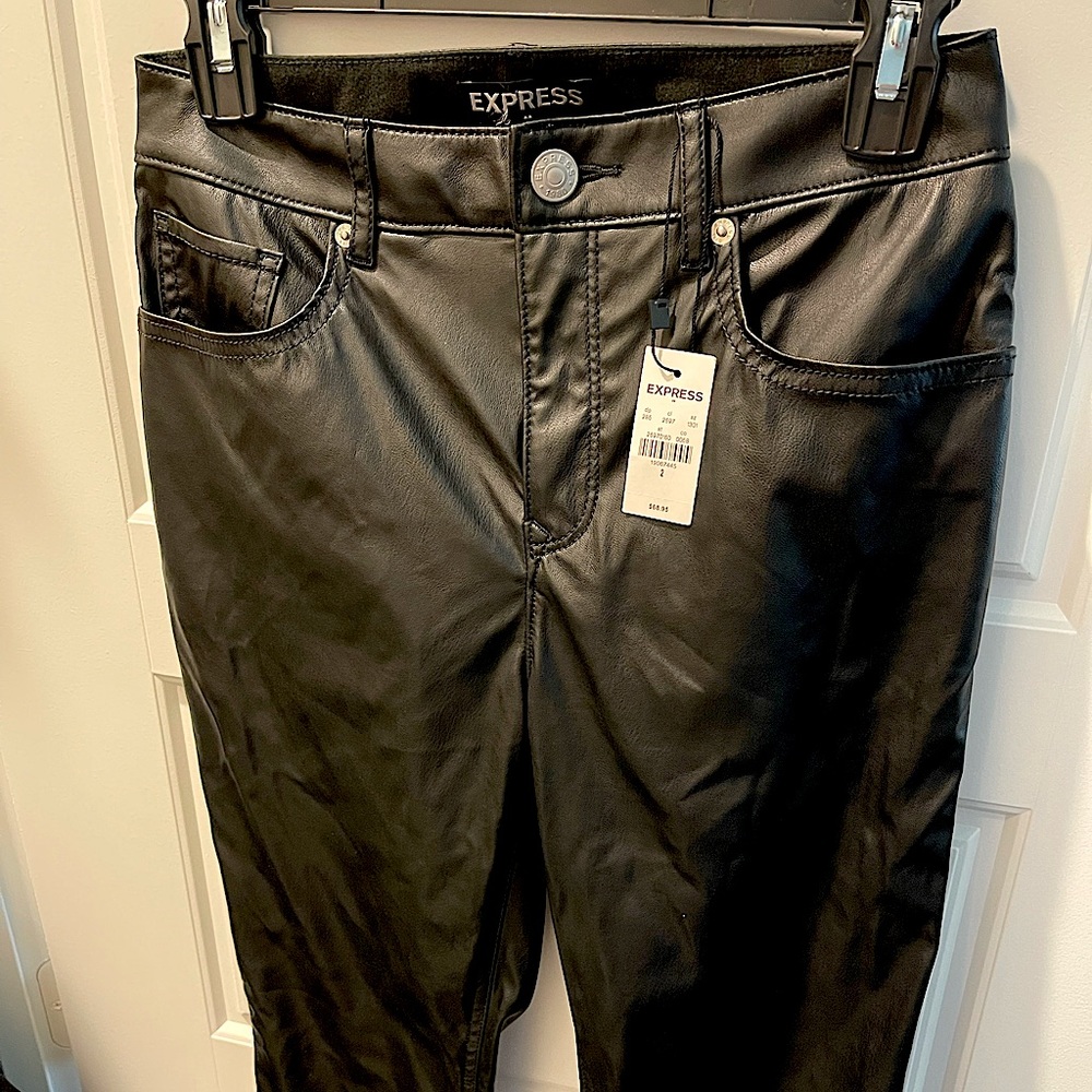 Faux leather pants